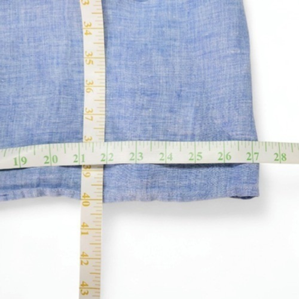 Sigrid Olsen Linen Shirt Dress Sleeveless Button Front Chambray Blue 1X Coastal - Picture 5 of 5
